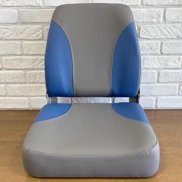 Мягкое складное кресло в лодку ПВХ «Патриот 1005006» (серый-синий)